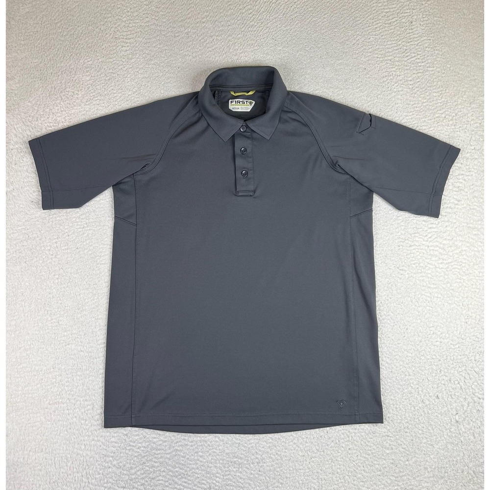 First Tactical Polo Shirt Mens Medium Gray Solid Tactical Uniform Short Sleeve